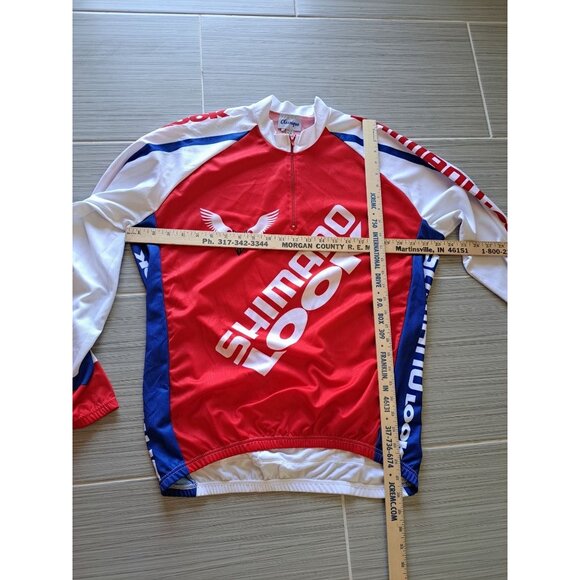 Shimano Look Classique Long-Sleeve Cycling Jersey XXL Red/White/Blue Men's - Picture 7 of 7
